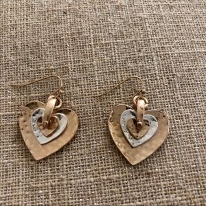 NWT SALE ❤️Rain gold and silver heart earrings